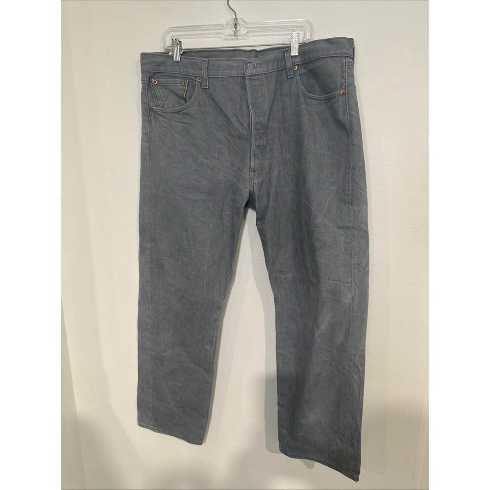 Levi's 501 Shrink-To-Fit Denim Jeans Gray Men's 42X32 Original Fit Straight-Leg‎